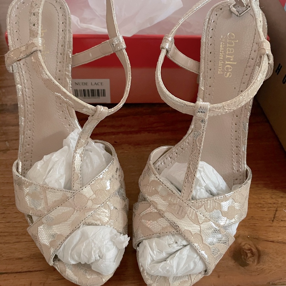 Nude Lace heels